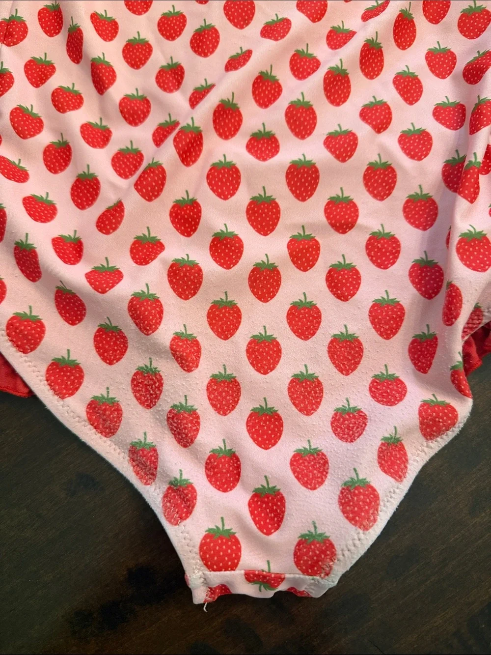 Pink Chicken Pink Strawberry Long-Sleeve One-Piece Swimsuit